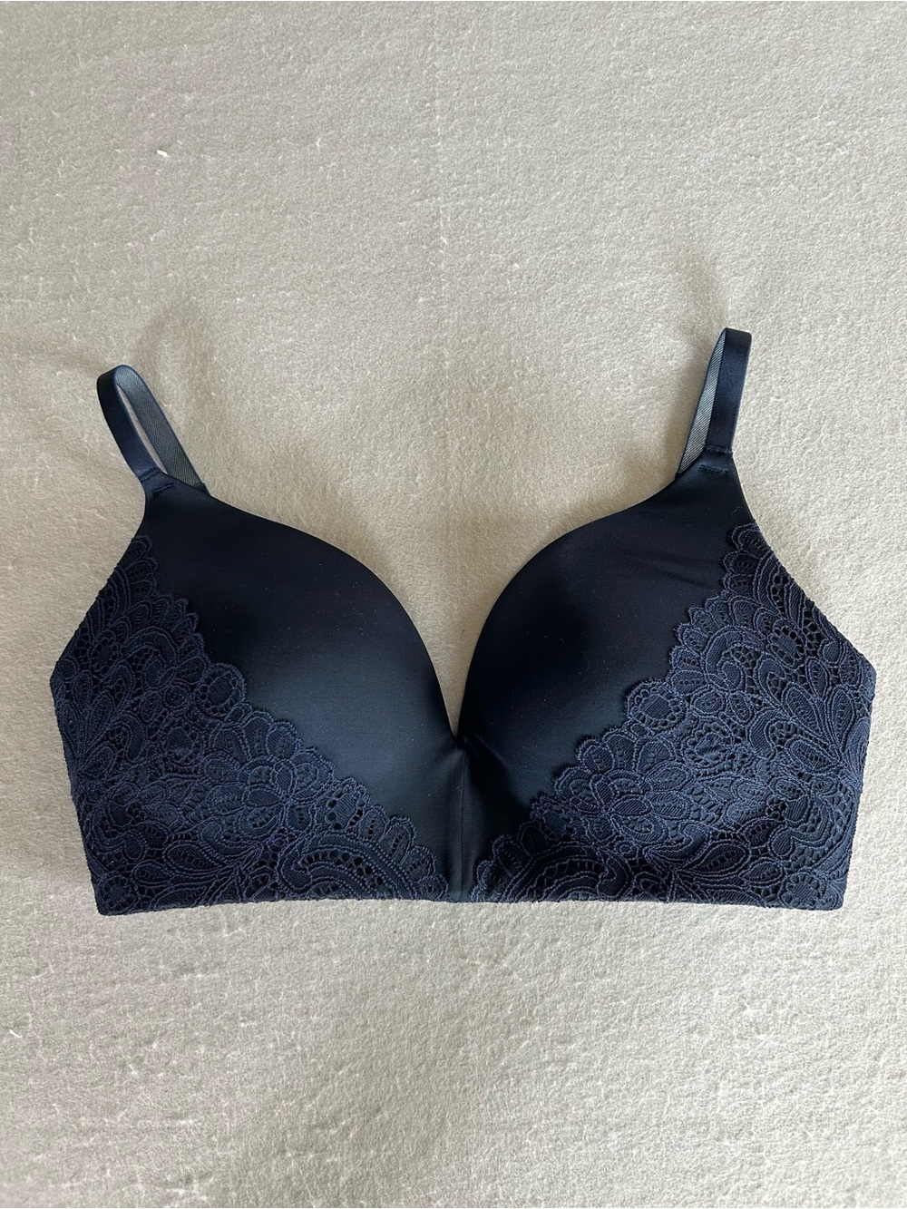 Soma Wireless Lace Push-Up Bra Navy Blue Size 36D